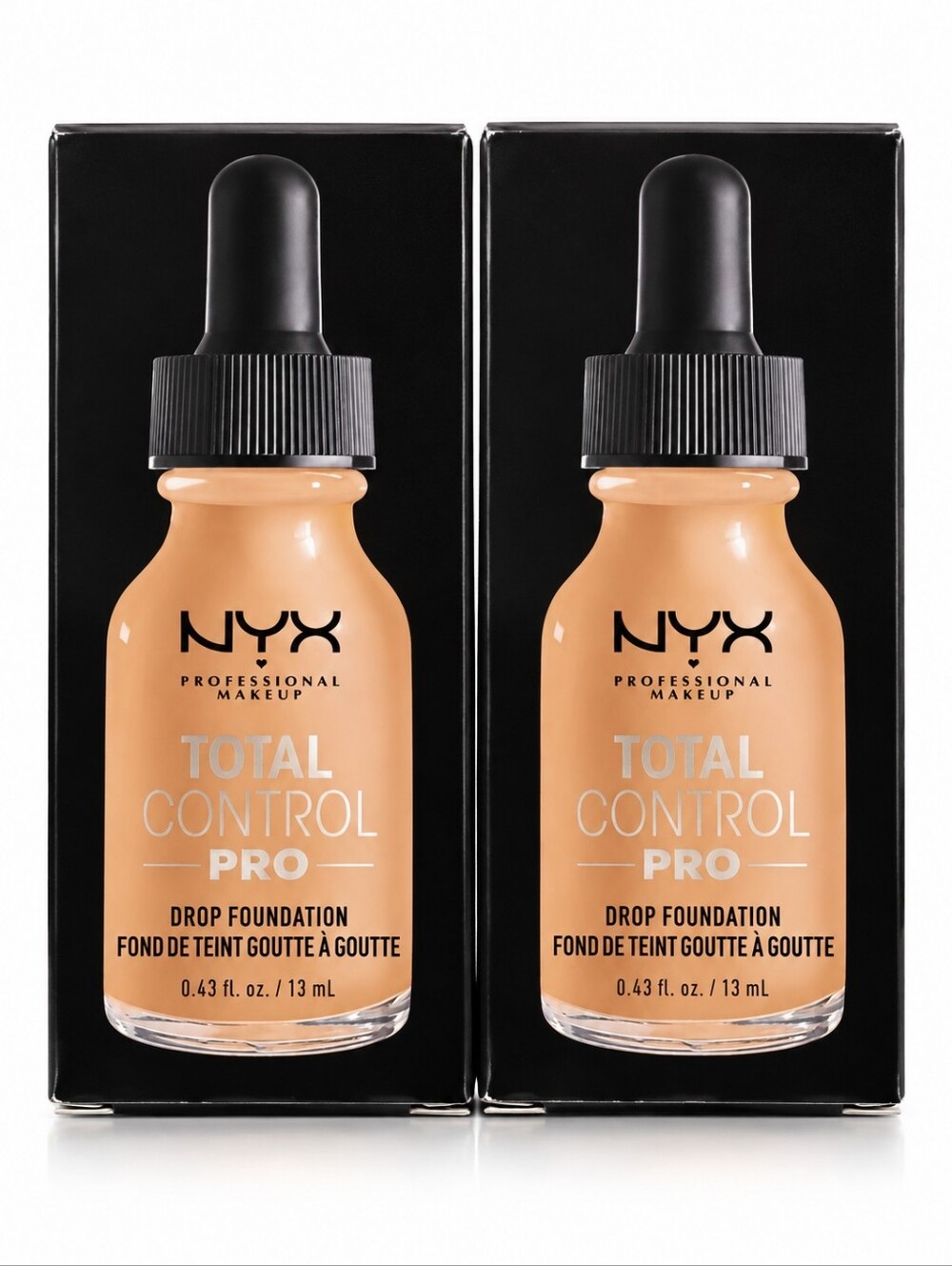 2 x NYX Total Control Pro Drop Foundation,True Buildable Coverage Golden